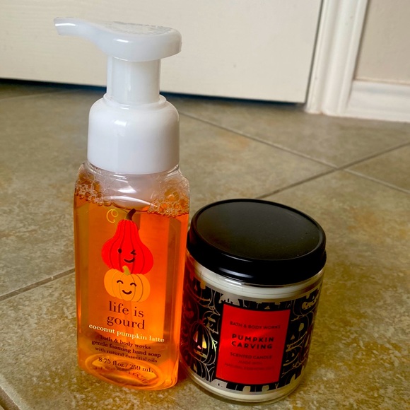 Bath & Body Works Accents Bath And Body Works Pumpkin Carving Candle And Soap Poshmark